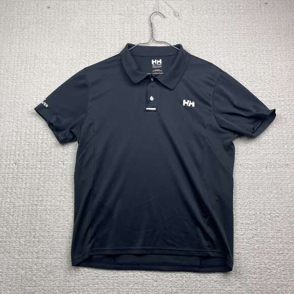 Helly Hansen x Hydro Power Men's Short Sleeve Polo Shirt Size L Dark Blue Preppy - Picture 1 of 15